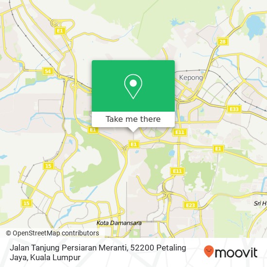 Jalan Tanjung Persiaran Meranti, 52200 Petaling Jaya map