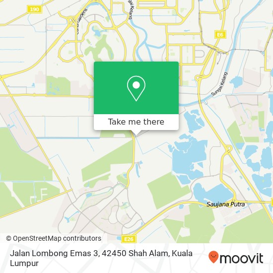Peta Jalan Lombong Emas 3, 42450 Shah Alam