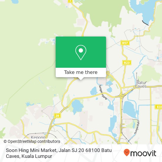Peta Soon Hing Mini Market, Jalan SJ 20 68100 Batu Caves