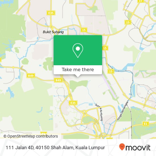 Peta 111 Jalan 4D, 40150 Shah Alam