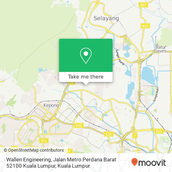 Peta Wallen Engineering, Jalan Metro Perdana Barat 52100 Kuala Lumpur