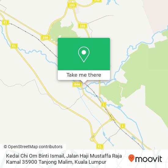Peta Kedai Chi Om Binti Ismail, Jalan Haji Mustaffa Raja Kamal 35900 Tanjong Malim