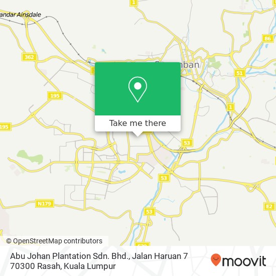 Peta Abu Johan Plantation Sdn. Bhd., Jalan Haruan 7 70300 Rasah
