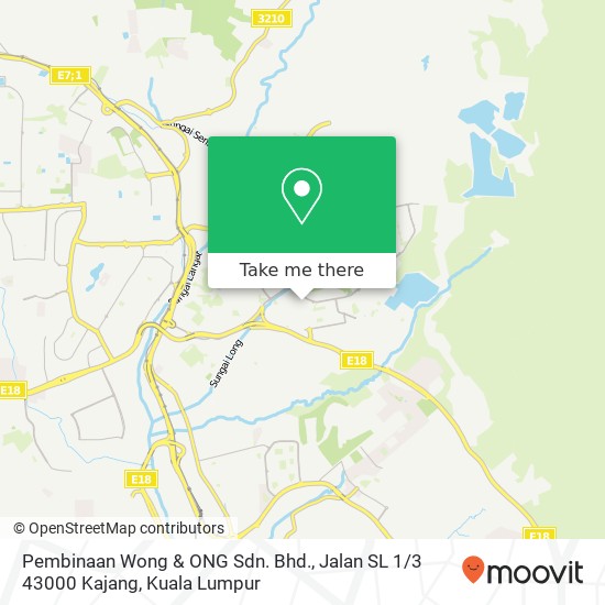 Pembinaan Wong & ONG Sdn. Bhd., Jalan SL 1 / 3 43000 Kajang map