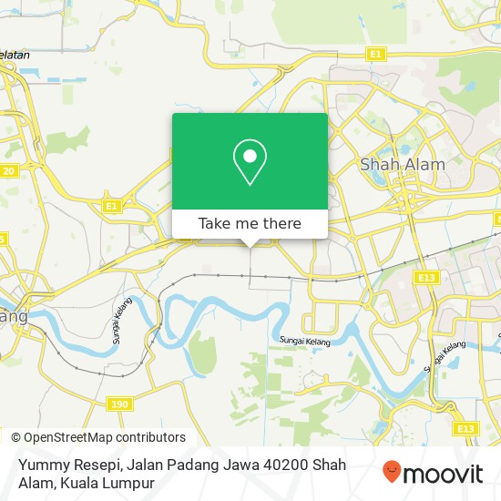 Peta Yummy Resepi, Jalan Padang Jawa 40200 Shah Alam