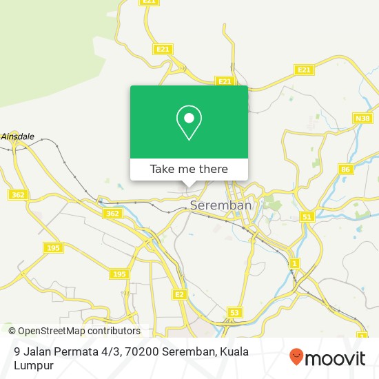 9 Jalan Permata 4 / 3, 70200 Seremban map