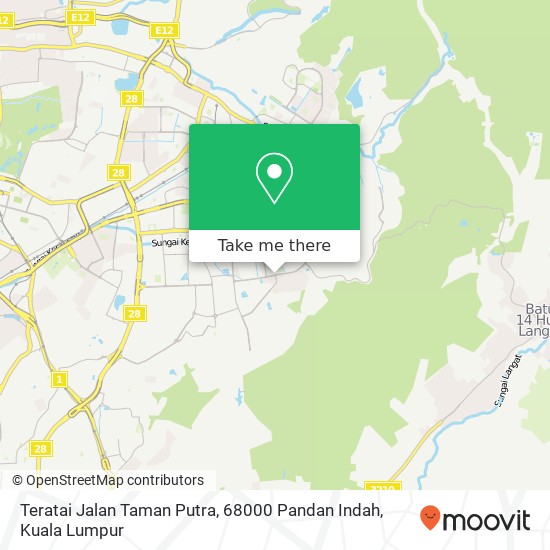 Peta Teratai Jalan Taman Putra, 68000 Pandan Indah