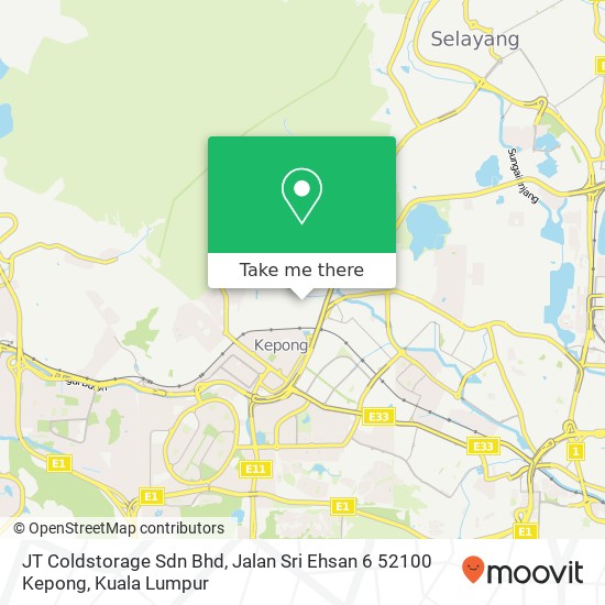 JT Coldstorage Sdn Bhd, Jalan Sri Ehsan 6 52100 Kepong map