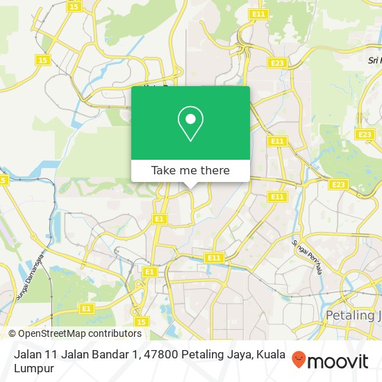 Peta Jalan 11 Jalan Bandar 1, 47800 Petaling Jaya