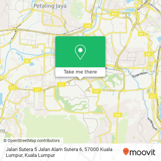 Peta Jalan Sutera 5 Jalan Alam Sutera 6, 57000 Kuala Lumpur