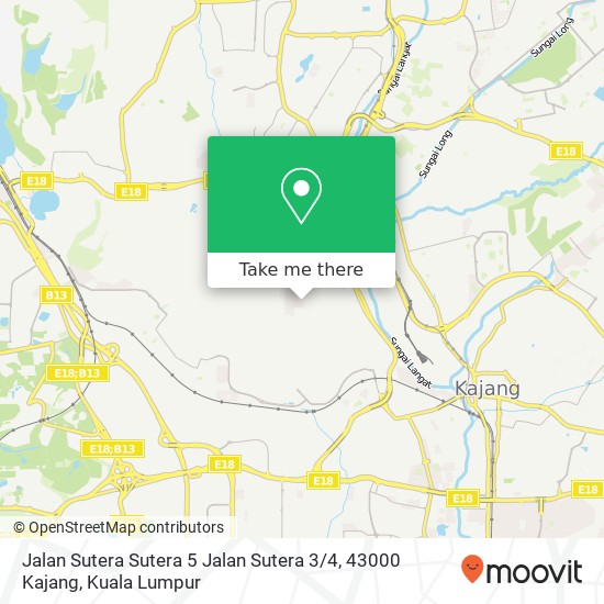 Peta Jalan Sutera Sutera 5 Jalan Sutera 3 / 4, 43000 Kajang