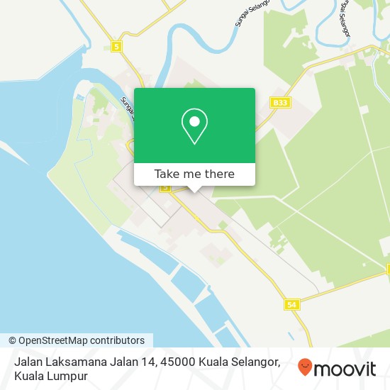 Peta Jalan Laksamana Jalan 14, 45000 Kuala Selangor