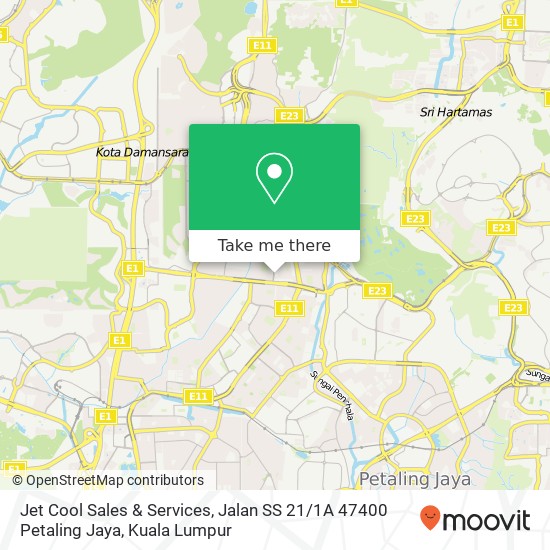 Jet Cool Sales & Services, Jalan SS 21 / 1A 47400 Petaling Jaya map