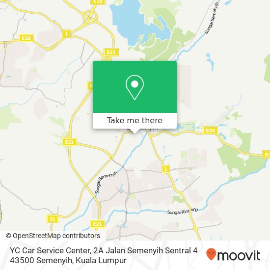 Peta YC Car Service Center, 2A Jalan Semenyih Sentral 4 43500 Semenyih
