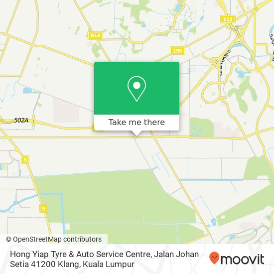 Peta Hong Yiap Tyre & Auto Service Centre, Jalan Johan Setia 41200 Klang