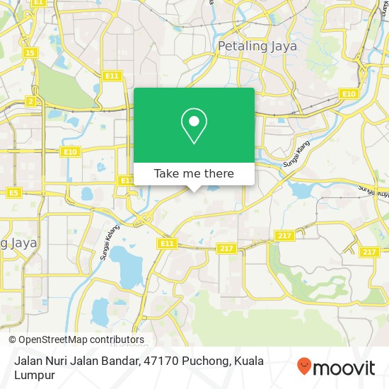Peta Jalan Nuri Jalan Bandar, 47170 Puchong