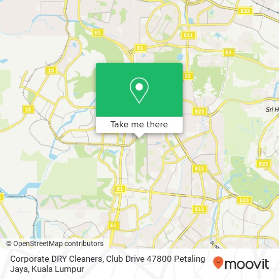 Peta Corporate DRY Cleaners, Club Drive 47800 Petaling Jaya