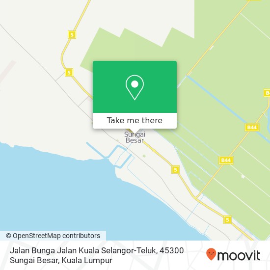 Peta Jalan Bunga Jalan Kuala Selangor-Teluk, 45300 Sungai Besar