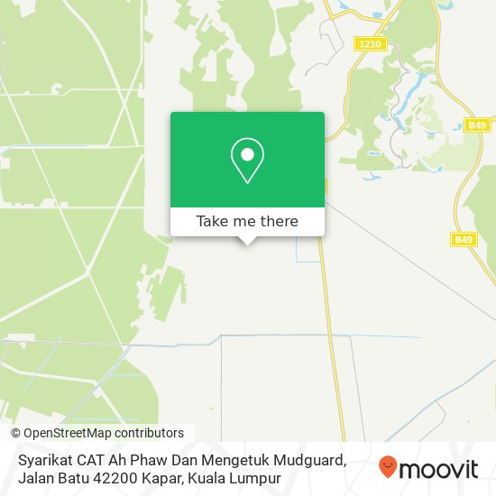 Peta Syarikat CAT Ah Phaw Dan Mengetuk Mudguard, Jalan Batu 42200 Kapar