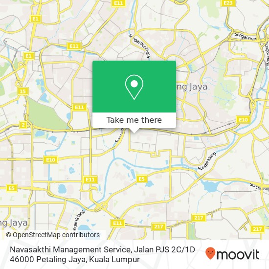 Peta Navasakthi Management Service, Jalan PJS 2C / 1D 46000 Petaling Jaya