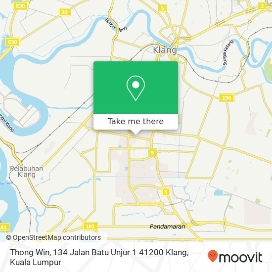 Peta Thong Win, 134 Jalan Batu Unjur 1 41200 Klang