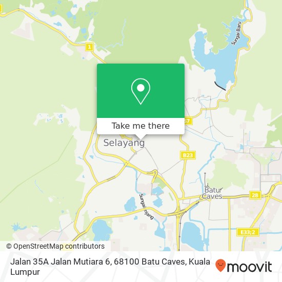 Peta Jalan 35A Jalan Mutiara 6, 68100 Batu Caves