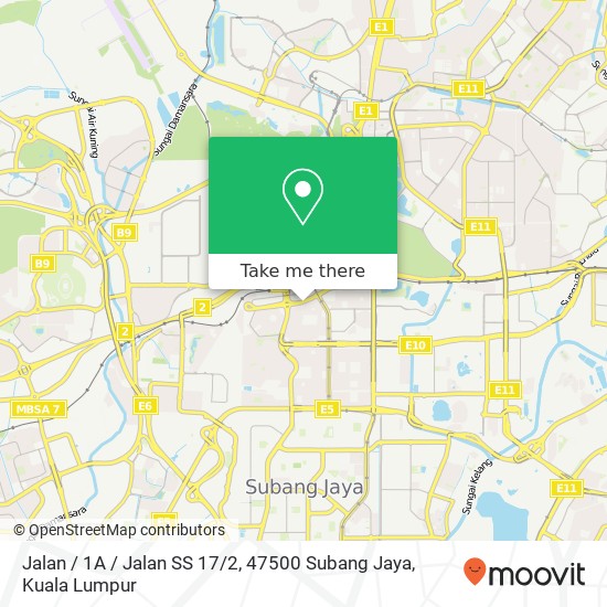 Peta Jalan / 1A / Jalan SS 17 / 2, 47500 Subang Jaya
