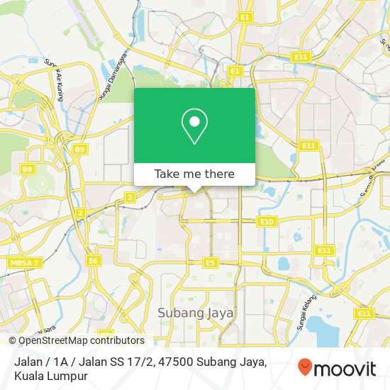 Jalan / 1A / Jalan SS 17 / 2, 47500 Subang Jaya map