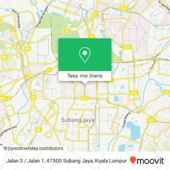 Peta Jalan 3 / Jalan 1, 47500 Subang Jaya