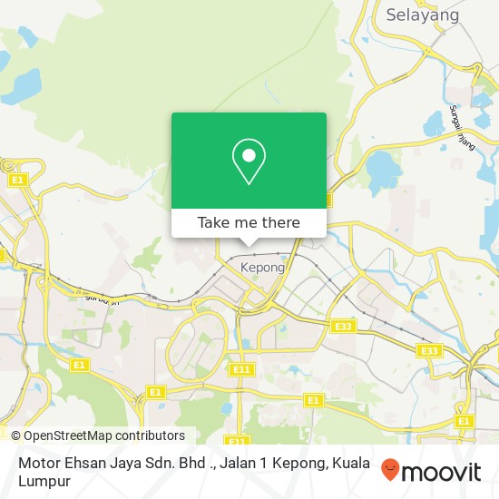 Motor Ehsan Jaya Sdn. Bhd ., Jalan 1 Kepong map