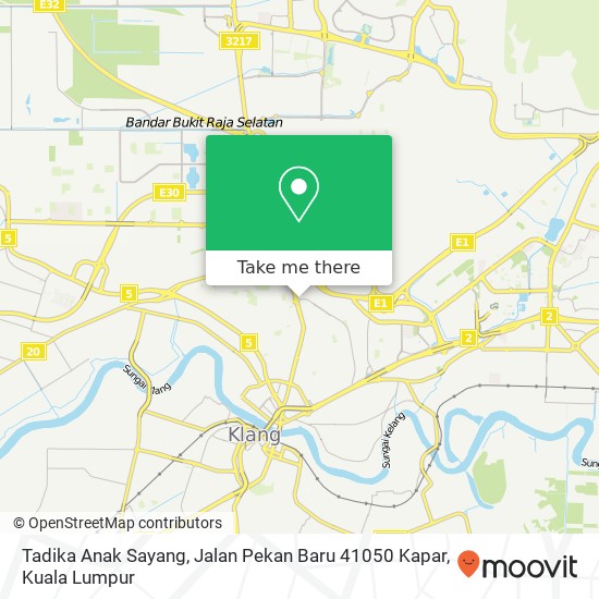 Tadika Anak Sayang, Jalan Pekan Baru 41050 Kapar map