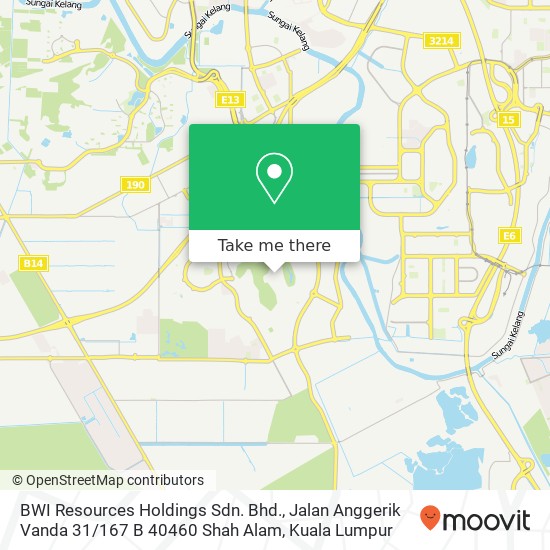 Peta BWI Resources Holdings Sdn. Bhd., Jalan Anggerik Vanda 31 / 167 B 40460 Shah Alam