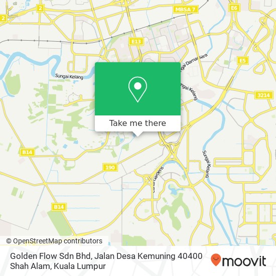 Peta Golden Flow Sdn Bhd, Jalan Desa Kemuning 40400 Shah Alam