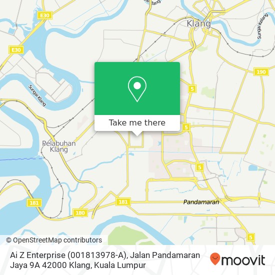 Peta Ai Z Enterprise (001813978-A), Jalan Pandamaran Jaya 9A 42000 Klang