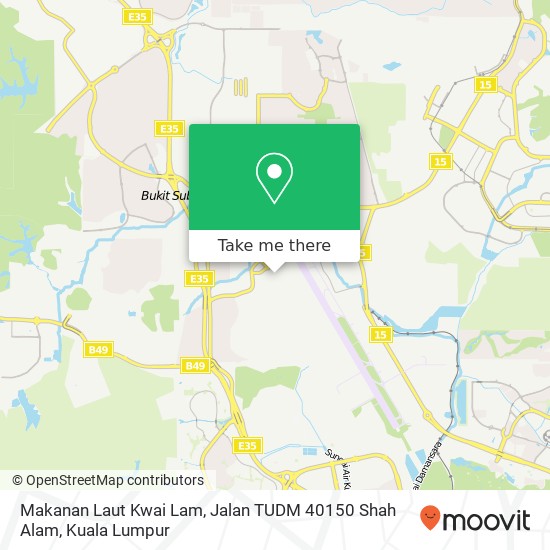 Peta Makanan Laut Kwai Lam, Jalan TUDM 40150 Shah Alam