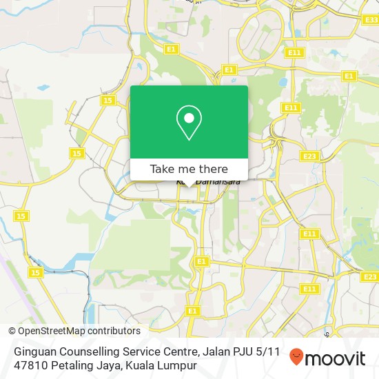Ginguan Counselling Service Centre, Jalan PJU 5 / 11 47810 Petaling Jaya map