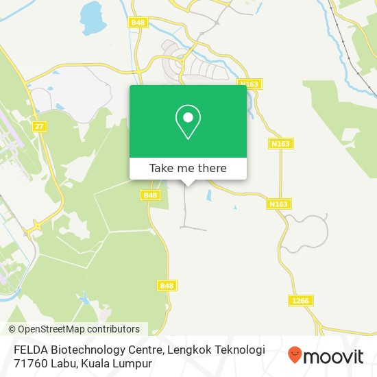 Peta FELDA Biotechnology Centre, Lengkok Teknologi 71760 Labu