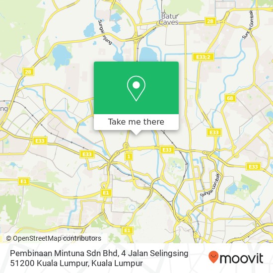 Pembinaan Mintuna Sdn Bhd, 4 Jalan Selingsing 51200 Kuala Lumpur map