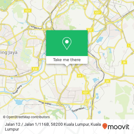 Peta Jalan 12 / Jalan 1 / 116B, 58200 Kuala Lumpur