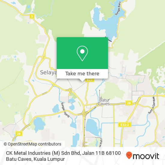 Peta CK Metal Industries (M) Sdn Bhd, Jalan 11B 68100 Batu Caves