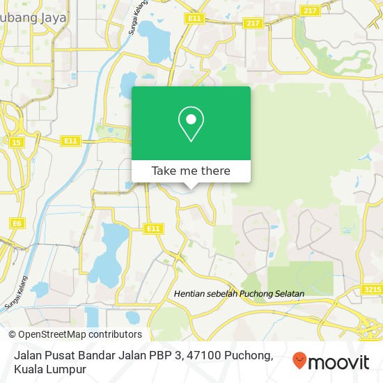 Peta Jalan Pusat Bandar Jalan PBP 3, 47100 Puchong