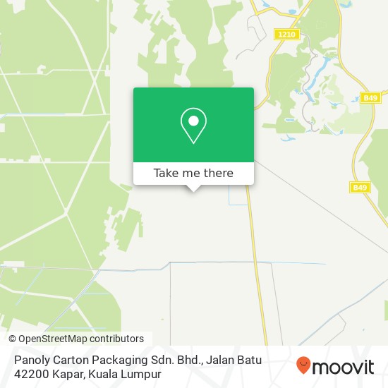 Panoly Carton Packaging Sdn. Bhd., Jalan Batu 42200 Kapar map