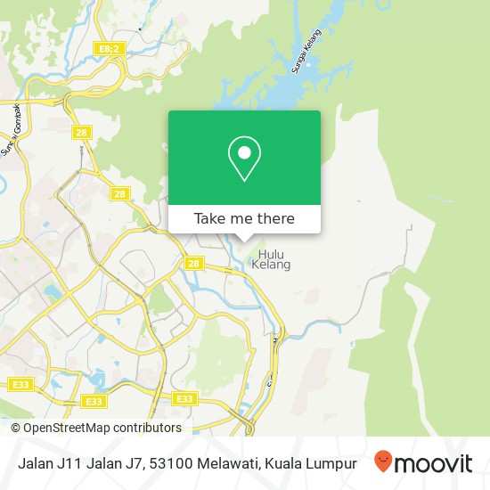 Peta Jalan J11 Jalan J7, 53100 Melawati