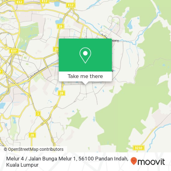 Peta Melur 4 / Jalan Bunga Melur 1, 56100 Pandan Indah