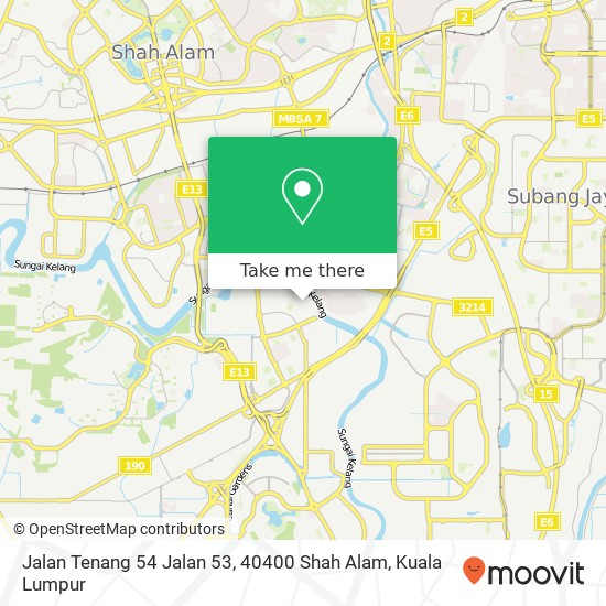 Peta Jalan Tenang 54 Jalan 53, 40400 Shah Alam