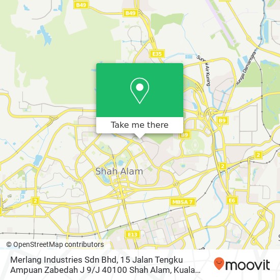 Peta Merlang Industries Sdn Bhd, 15 Jalan Tengku Ampuan Zabedah J 9 / J 40100 Shah Alam