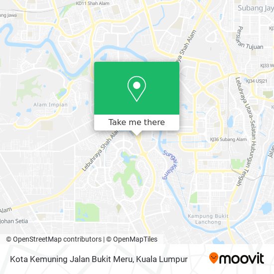 Kota Kemuning Jalan Bukit Meru map