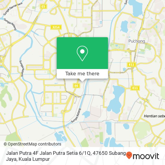 Peta Jalan Putra 4F Jalan Putra Setia 6 / 1Q, 47650 Subang Jaya