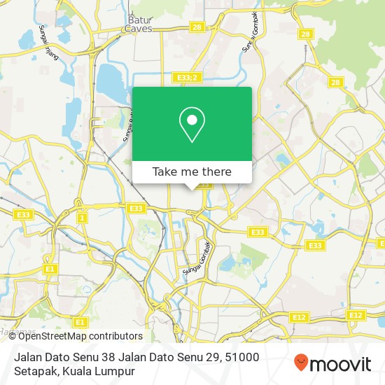 Peta Jalan Dato Senu 38 Jalan Dato Senu 29, 51000 Setapak