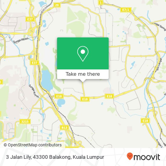 Peta 3 Jalan Lily, 43300 Balakong